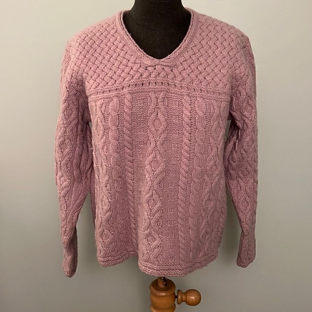 EMS Women's Lavender Knitted Woven and Patterned Sweater